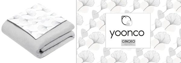 YOONCO - dwustronny kocyk kołderka 80x100 cm | Gingko