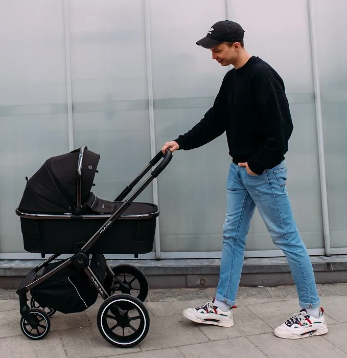 MUUVO Quick 3.0 Black Chrome - gondola XL do wózka | Steel Grey