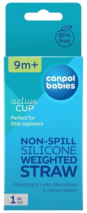 CANPOL BABIES - niekapiąca rurka silikonowa z odważnikiem | 1 szt.