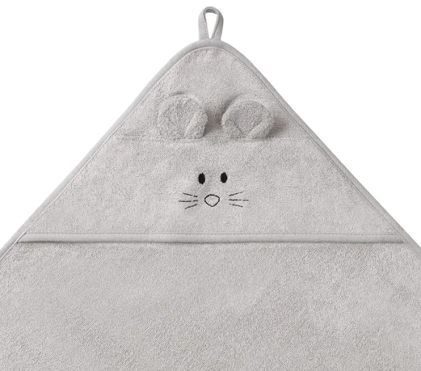 BABYONO Natural Bamboo - okrycie kąpielowe bambusowe 100x100 cm | szare