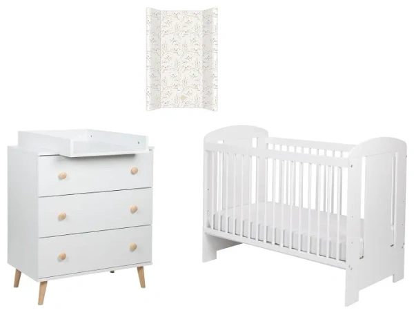 YOONCO - łóżeczko Soni + komoda + przewijak miękki | Meadow