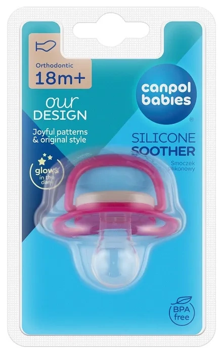 CANPOL BABIES Love & Sea - smoczek uspokajający silikon 18 m+ anatomiczny | różowy
