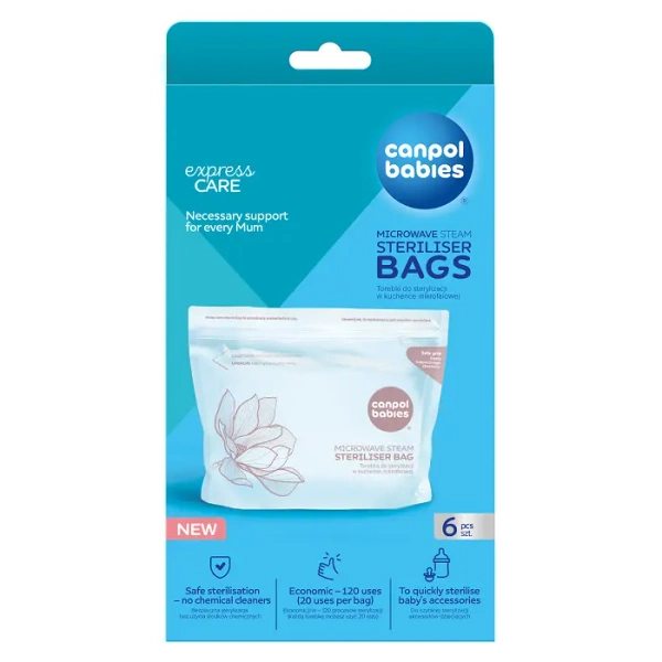 CANPOL BABIES - woreczki do sterylizacji w kuchence mikrofalowej | 6 szt.