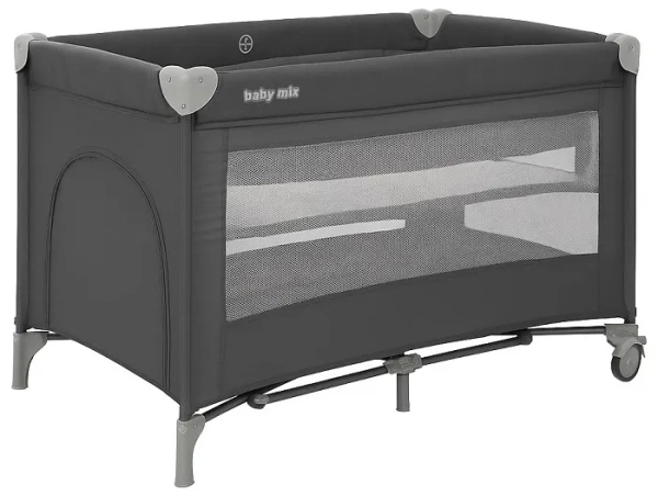 BABY MIX Lift - łóżeczko turystyczne 2-poziomowe | Szare