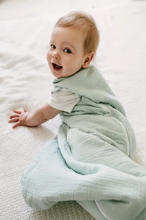 YOONCO - lekki, muślinowy śpiworek do spania dla niemowlaka | Mięta