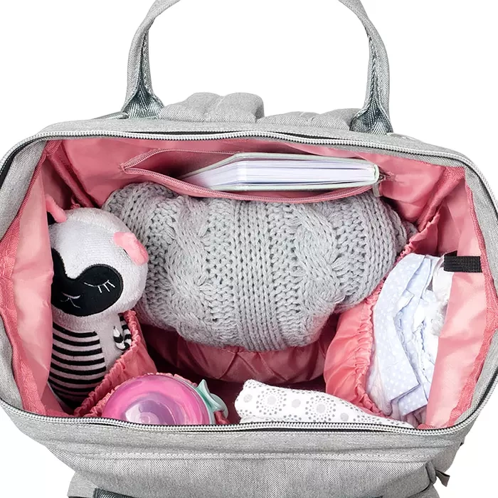 CANPOL BABIES - plecak dla mamy z funkcją przypięcia do wózka | szary