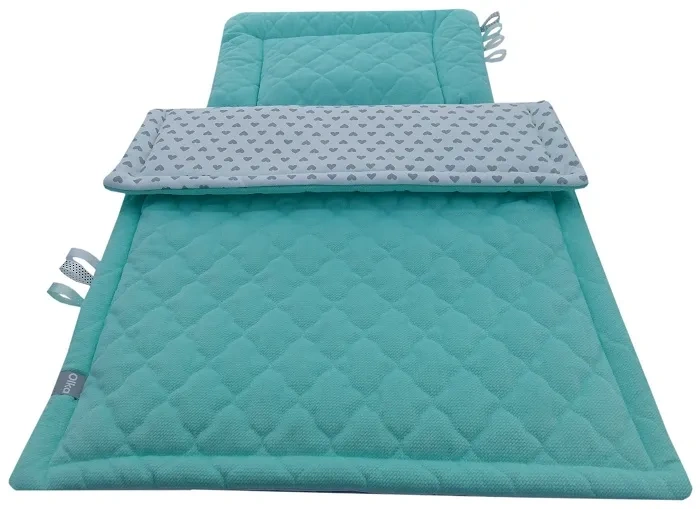 OLKA - komplet: kołderka 75x100 cm + poduszka 30x40 cm  | Mięta