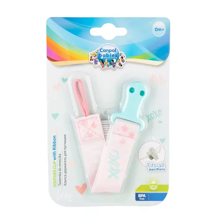 CANPOL BABIES - tasiemka do smoczka uspokajającego EXOTIC ANIMALS | różowa