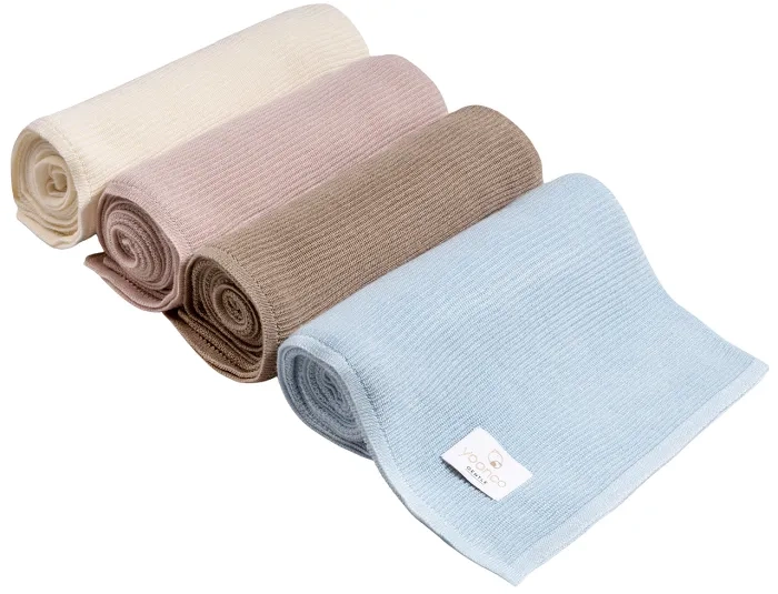 YOONCO Mgiełka - lekki kocyk bambusowy 80x100 cm | Gładki Kremowy