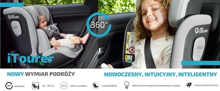 JANE CONCORD iTourer - obrotowy fotelik samochodowy 360º, 40-125 cm | Botanic