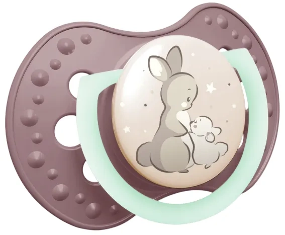 LOVI Night&Day - 2 x smoczek silikonowy dynamiczny 0-6 m | Rabbit