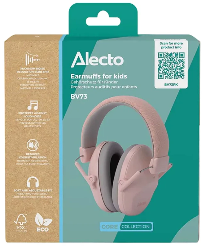 ALECTO BV73PK - słuchawki wygłuszające dla dzieci od 5. roku życia | Różowe