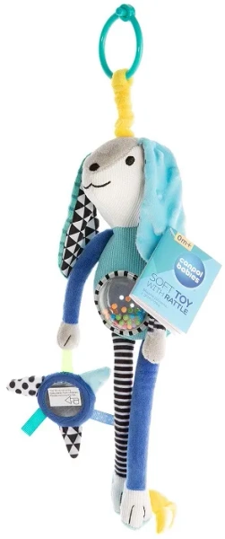 CANPOL BABIES - pluszowa zabawka z grzechotką i lusterkiem | Niebieska