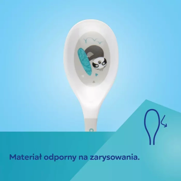 CANPOL BABIES - zestaw łyżek z melaminy 2 szt. | EXOTIC ANIMALS turkusowe