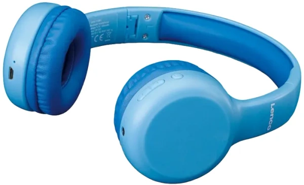 LENCO HPB-110BU - bezprzewodowe słuchawki Bluetooth z naklejkami dla dzieci  | Niebieskie