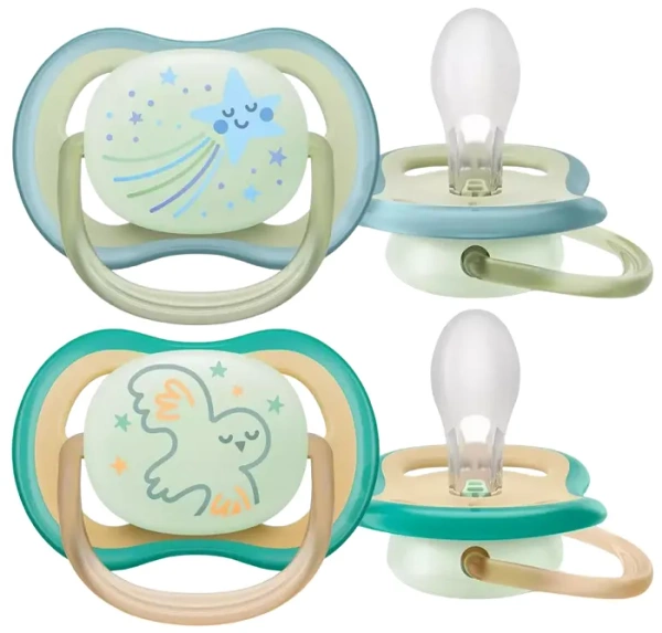 PHILIPS AVENT Ultra Air Nighttime - smoczek ortodontyczny 2 szt. | 0-6 m