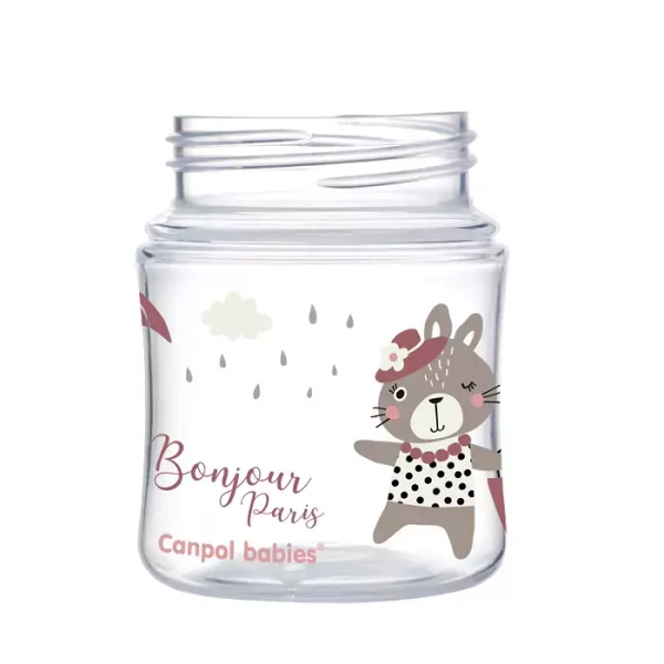 CANPOL BABIES - butelka szeroka antykolkowa 120 ml PP EasyStart | BONJOUR PARIS różowa