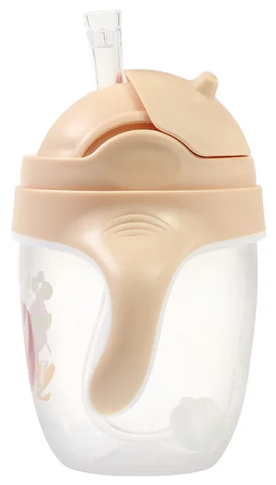 BABYONO - kubek niekapek z obciążoną słomką | Beżowy