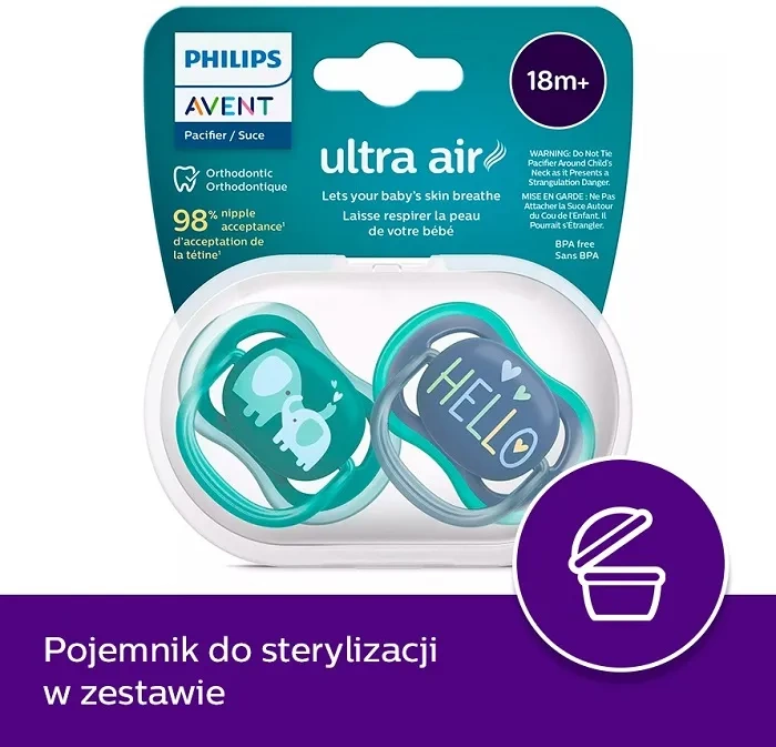 PHILIPS AVENT Ultra Air - smoczek ortodontyczny 2 szt. | 18 m+