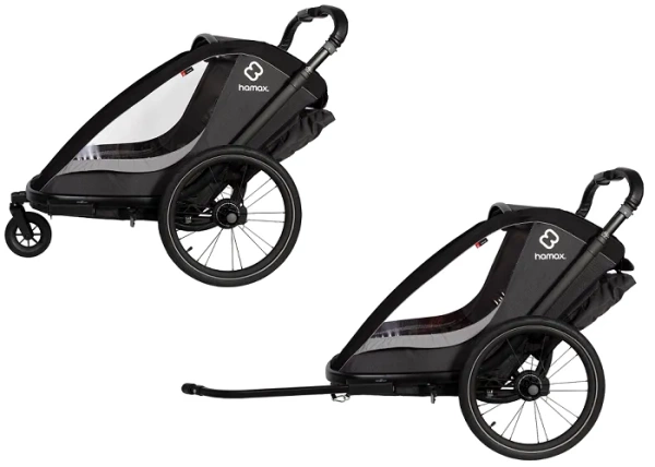 HAMAX Cocoon One - jednoosobowa przyczepka rowerowa | Grey/Black