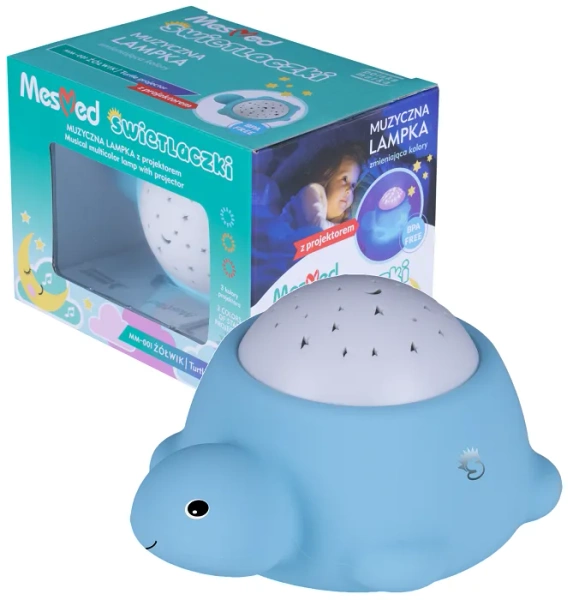 MESMED Świetlaczki - muzyczna lampka z projektorem | Żółwik