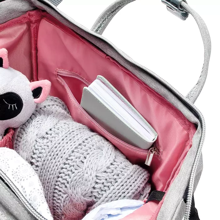 CANPOL BABIES - plecak dla mamy z funkcją przypięcia do wózka | szary