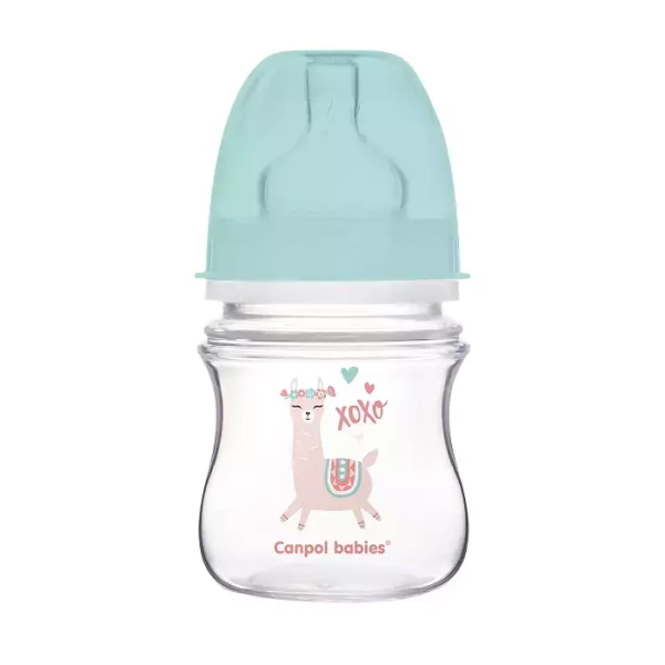 CANPOL BABIES - butelka szeroka antykolkowa 120ml EasyStart | EXOTIC ANIMALS  zielona