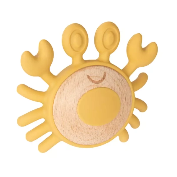 CANPOL BABIES - gryzak drewniano- silikonowy dla niemowląt | KRAB