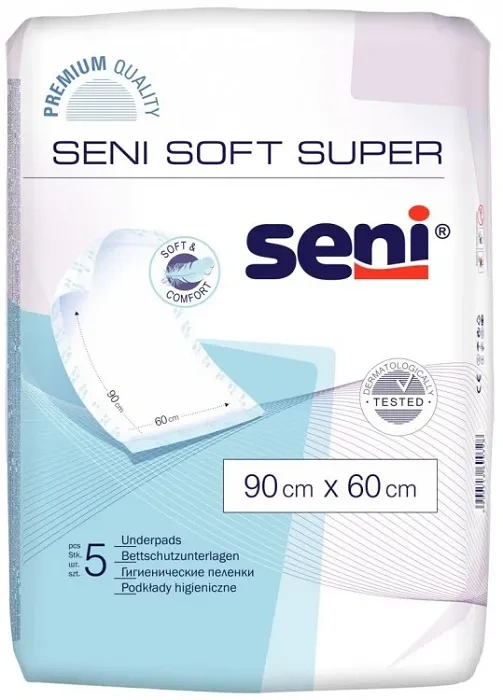 SENI Soft Super - podkłady higieniczne 60 x 90 cm | 5 szt.