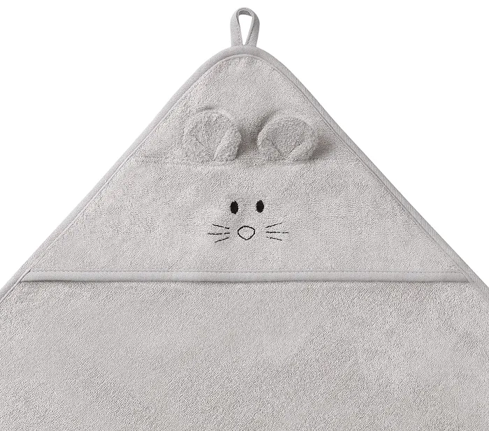 BABYONO Natural Bamboo - okrycie kąpielowe bambusowe 100x100 cm | szare