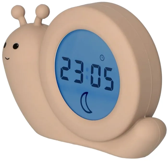 ALECTO Simon - trener snu 2w1: lampka nocna i budzik | beżowy ślimak