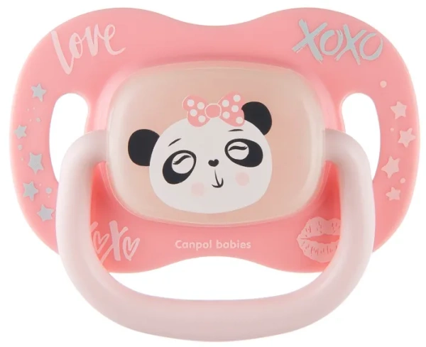 CANPOL BABIES Exotic Animals - smoczek uspokajający silikon 6-18 m okrągły | Panda