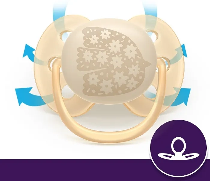 PHILIPS AVENT Ultra Soft Ultradouce - smoczek ortodontyczny 2 szt. | 0-6 m