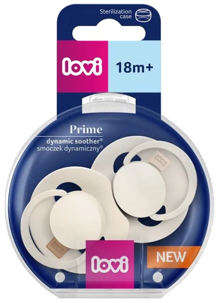 LOVI Prime - 2 x smoczek silikonowy dynamiczny 18 m+ | Coconut/Ivory