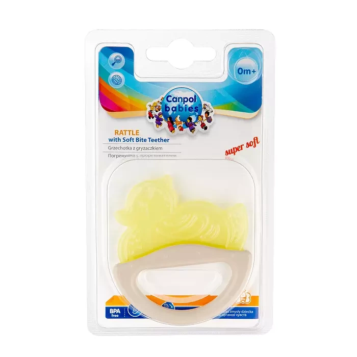 CANPOL BABIES - gryzak elastyczny z grzechotką dla niemowląt i dzieci | ZWIERZĄTKA