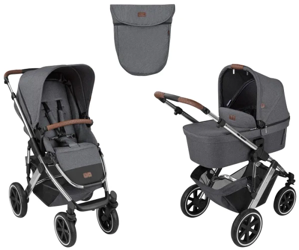 ABC DESIGN Salsa 4 Air - wózek wielofunkcyjny, zestaw 2w1 + okrycie na nóżki | Asphalt