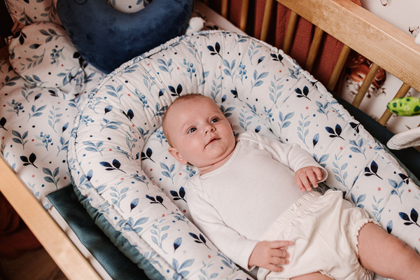 YOONCO - dwustronna pościel bawełniana do łóżeczka 135x100 cm | Berry