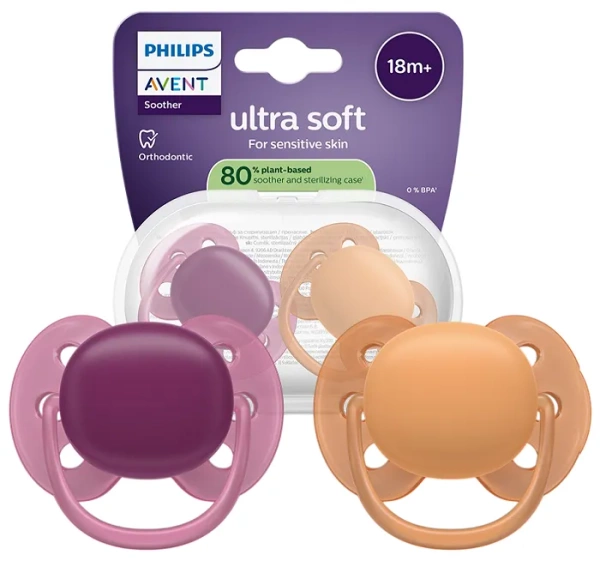 PHILIPS AVENT Ultra Soft - smoczek ortodontyczny 2 szt. | 18 m+