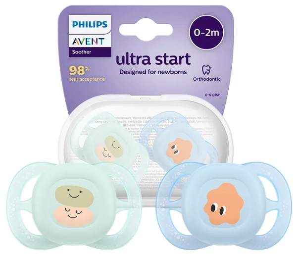 PHILIPS AVENT Ultra Start - smoczek ortodontyczny 2 szt. | 0-2 m
