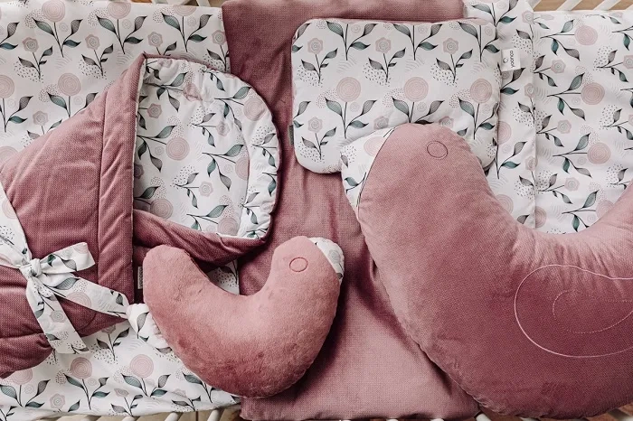 YOONCO - muślinowy komplet: kołderka 80x100 cm + poduszka 30x40 cm | Brudny Róż