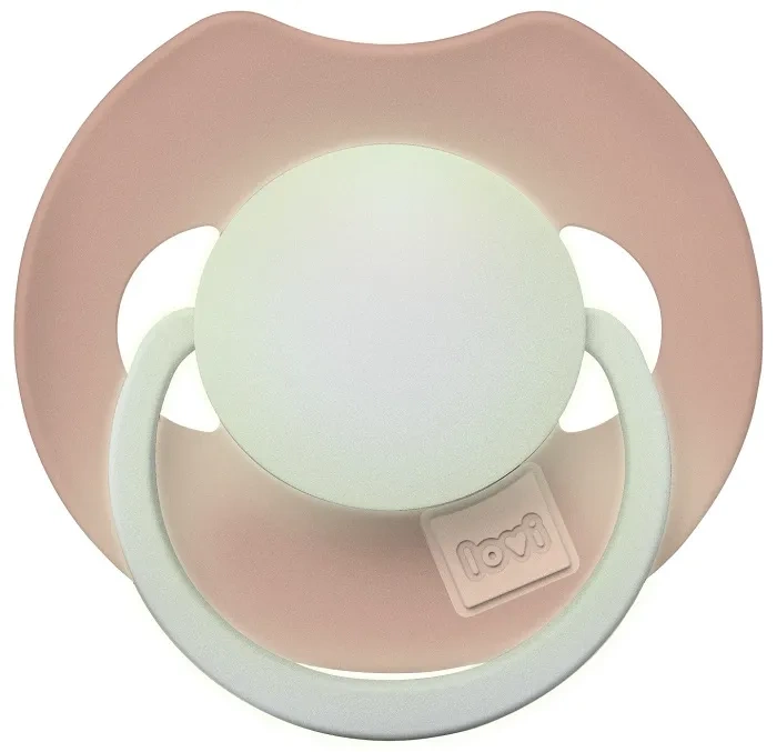 LOVI Prime Glow - 2 x smoczek silikonowy dynamiczny 6-18 m | Ivory/Blush