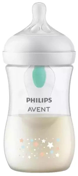 PHILIPS AVENT Natural Response - butelka z nakładką antykolkową AirFree 260 ml GWIAZDKI | 1 m+