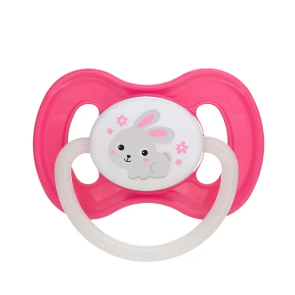 CANPOL BABIES -  smoczek uspokajający kauczuk 6-18m okrągły BUNNY&COMPANY | różowy