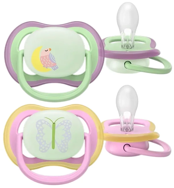 PHILIPS AVENT Ultra Air Nighttime - smoczek ortodontyczny 2 szt. | 6-18 m
