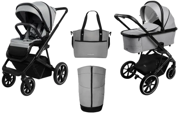 MUUVO Slick 2.0 - wózek wielofunkcyjny, zestaw 2w1 | Light Grey (+ ADAPTERY)