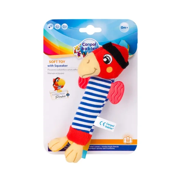 CANPOL BABIES -  pluszowa zabawka z piszczkiem i gryzakiem 0+ | PIRATE