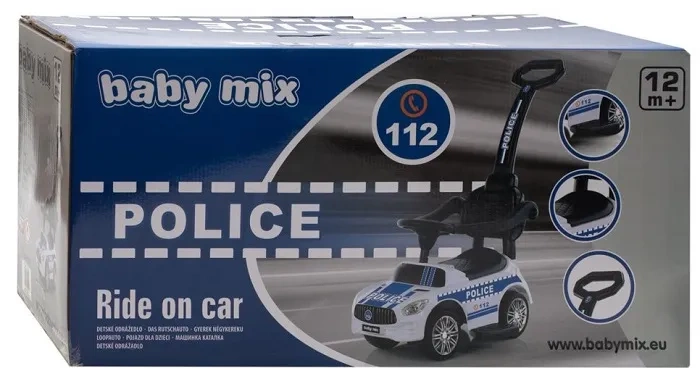 BABY MIX Policja - jeździk z panelem dźwiękowym | Radiowóz policyjny