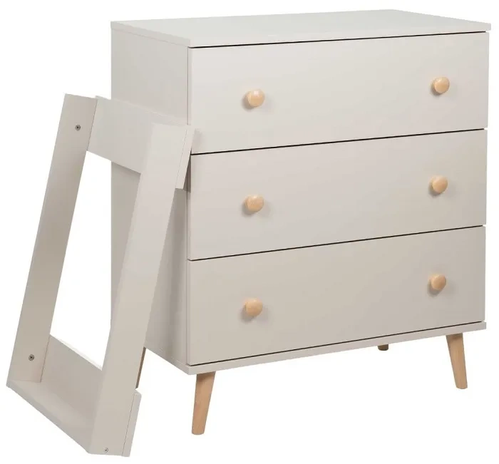 YOONCO - łóżeczko Iwi + komoda + przewijak miękki Króliczek | Beż-Buk