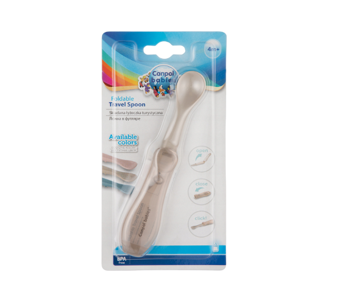 CANPOL BABIES - składana łyżeczka turystyczna dla dzieci | szara