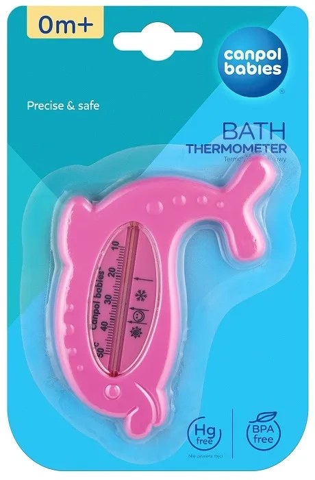 CANPOL BABIES - termometr do kąpieli dla niemowląt DELFIN | Różowy